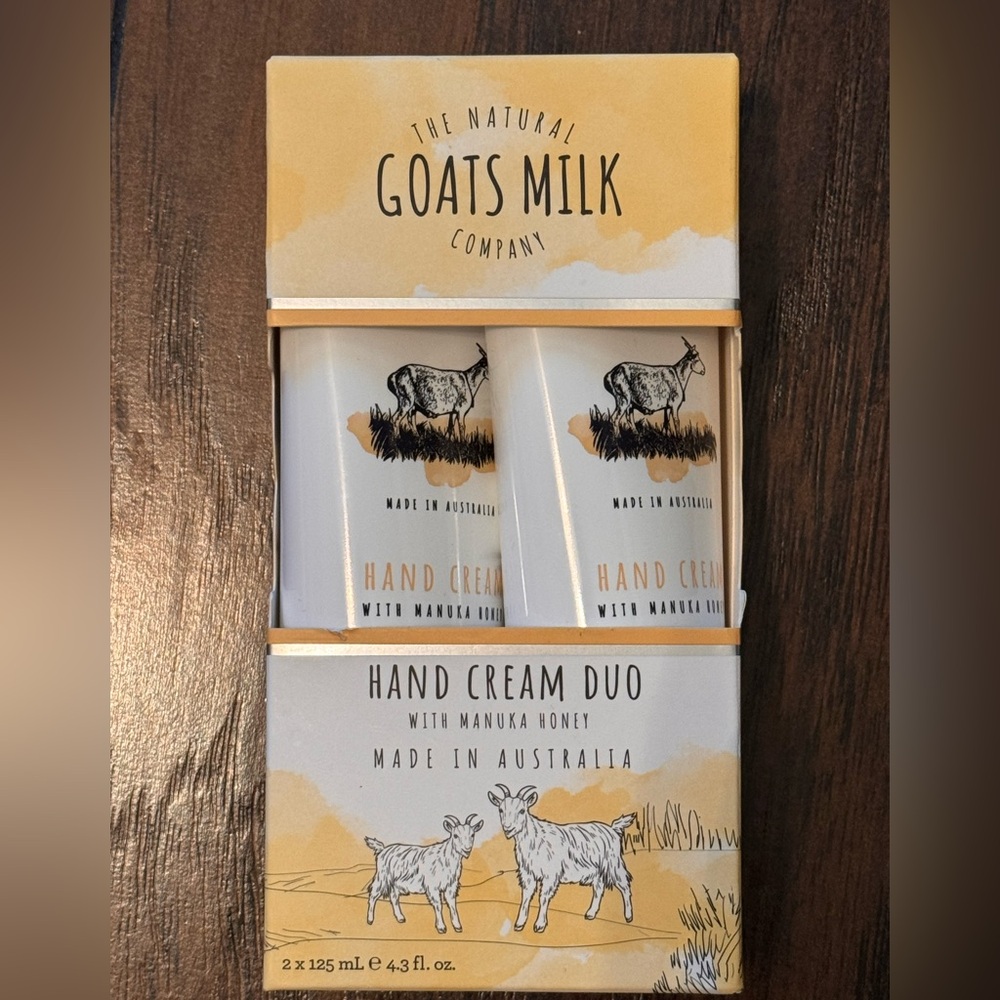 Manuka Honey The Natural Goats Milk Hand Cream Duo 4.3 oz each Made in Australia